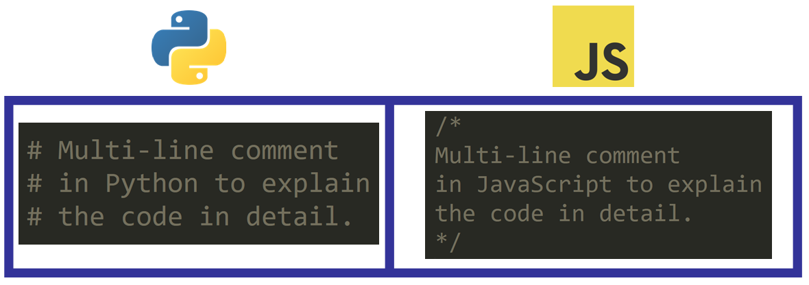 جاوا اسکریپت یا پایتون: کامنت‌های چندخطی